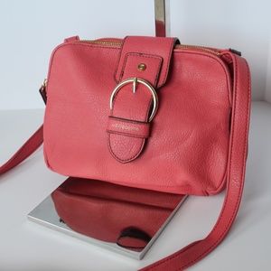 Small Coral Liz Claiborne Crossbody Purse